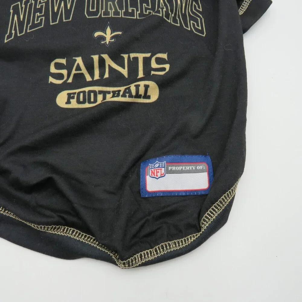New‎ Orleans Saints Pet Shirt Medium NFL Team Tee Dog Wear Black Gold Polyester